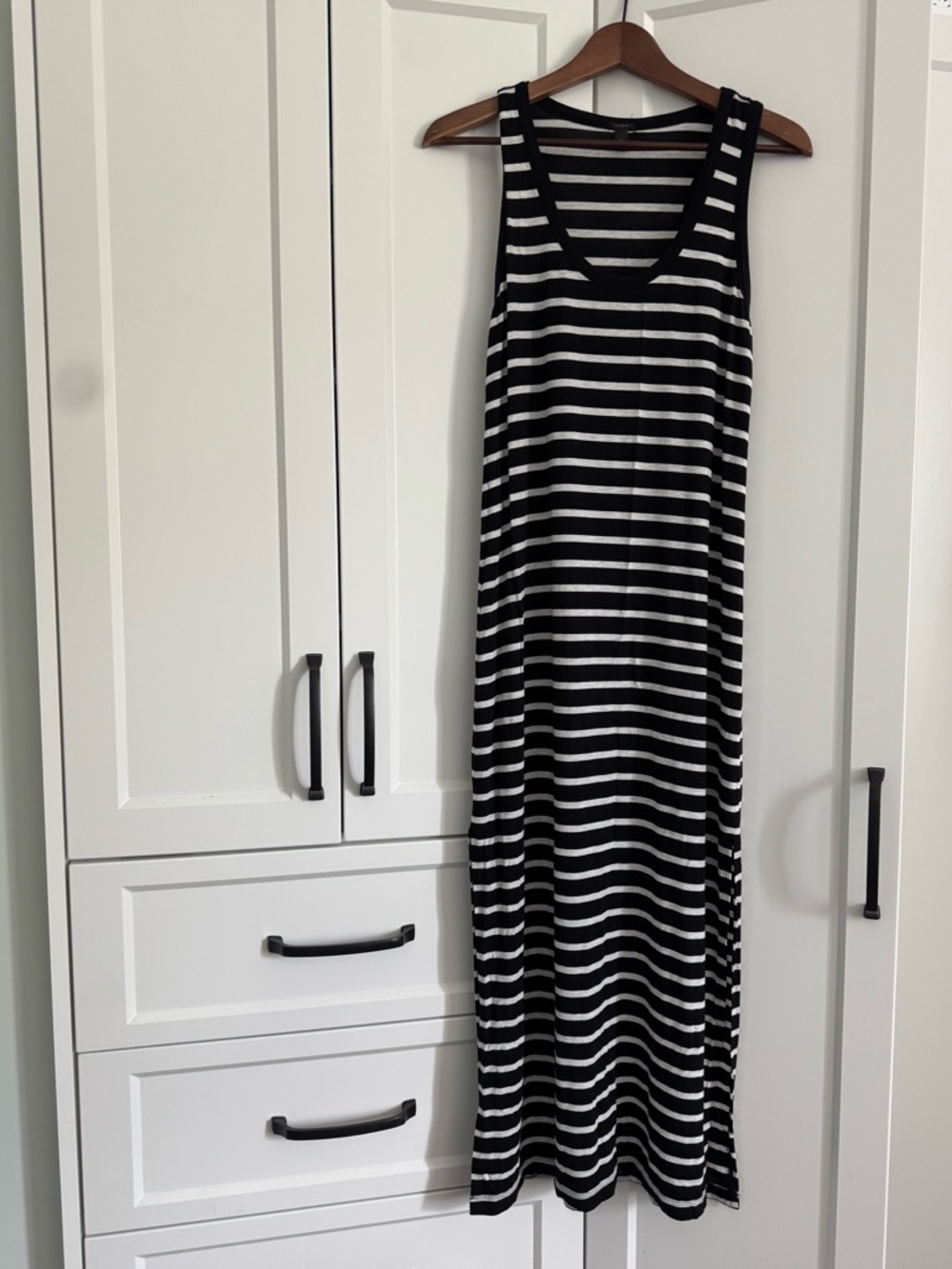 J. Crew Black and White Striped Sleeveless Maxi Dress - Picture 2 of 4